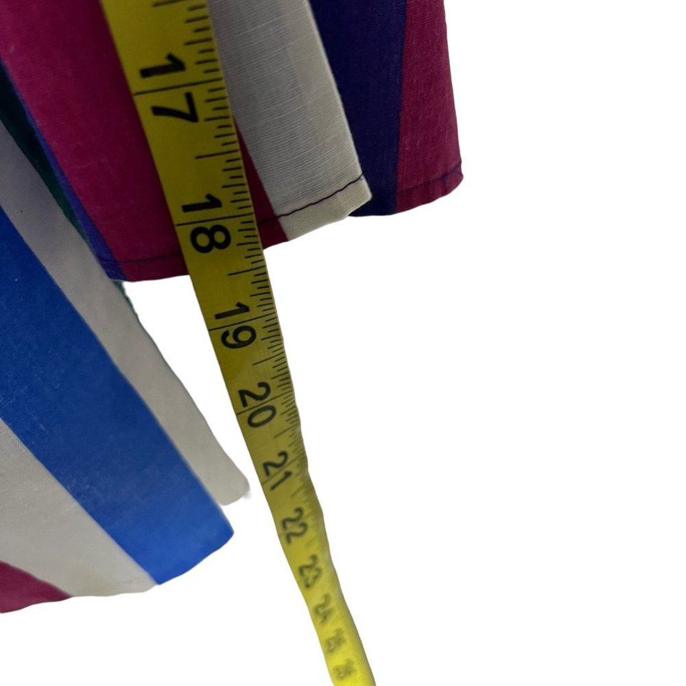 Vintage 80s Multicolor Stripe Long Sleeve Button Up Top XL - Picture 6 of 7